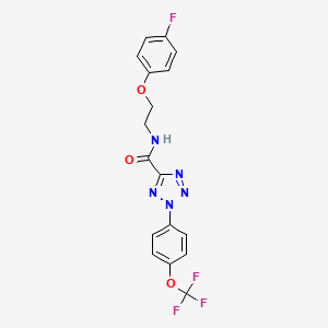 molecular formula C17H13F4N5O3 B2485336 N-(2-(4-fluorophenoxy)ethyl)-2-(4-(trifluoromethoxy)phenyl)-2H-tetrazole-5-carboxamide CAS No. 1396874-67-1