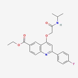 molecular formula C23H23FN2O4 B2485339 ethyl 2-(4-fluorophenyl)-4-{[(propan-2-yl)carbamoyl]methoxy}quinoline-6-carboxylate CAS No. 1114650-67-7