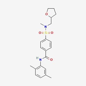 molecular formula C21H26N2O4S B2485343 N-(2,5-dimethylphenyl)-4-{methyl[(oxolan-2-yl)methyl]sulfamoyl}benzamide CAS No. 892841-50-8