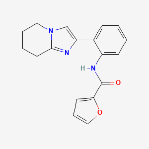 molecular formula C18H17N3O2 B2485359 N-(2-{5H,6H,7H,8H-imidazo[1,2-a]pyridin-2-yl}phenyl)furan-2-carboxamide CAS No. 2034390-10-6