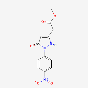 molecular formula C12H11N3O5 B2485360 methyl [5-hydroxy-1-(4-nitrophenyl)-1H-pyrazol-3-yl]acetate CAS No. 522637-91-8