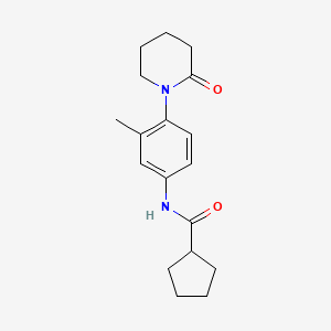 molecular formula C18H24N2O2 B2485407 N-[3-methyl-4-(2-oxopiperidin-1-yl)phenyl]cyclopentanecarboxamide CAS No. 941918-60-1