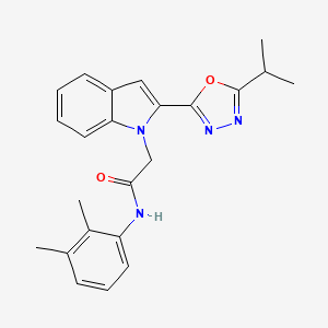 molecular formula C23H24N4O2 B2485418 N-(2,3-dimethylphenyl)-2-(2-(5-isopropyl-1,3,4-oxadiazol-2-yl)-1H-indol-1-yl)acetamide CAS No. 941880-25-7