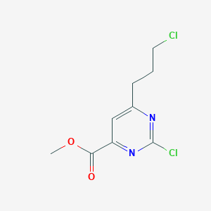 molecular formula C9H10Cl2N2O2 B2485431 Methyl 2-chloro-6-(3-chloropropyl)pyrimidine-4-carboxylate CAS No. 1399653-59-8