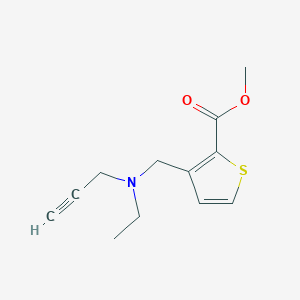 molecular formula C12H15NO2S B2485441 Methyl 3-{[ethyl(prop-2-yn-1-yl)amino]methyl}thiophene-2-carboxylate CAS No. 1797838-56-2