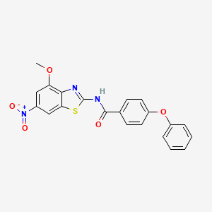 molecular formula C21H15N3O5S B2485467 N-(4-methoxy-6-nitro-1,3-benzothiazol-2-yl)-4-phenoxybenzamide CAS No. 313404-33-0
