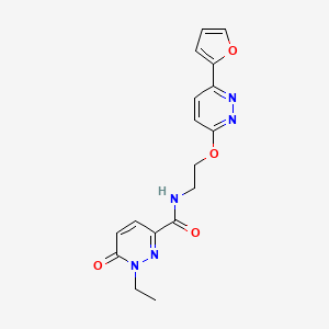 molecular formula C17H17N5O4 B2485482 1-ethyl-N-(2-((6-(furan-2-yl)pyridazin-3-yl)oxy)ethyl)-6-oxo-1,6-dihydropyridazine-3-carboxamide CAS No. 1226444-11-6