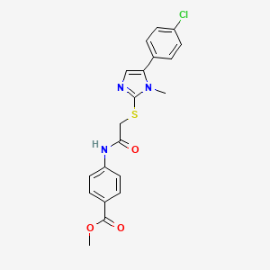 molecular formula C20H18ClN3O3S B2485511 methyl 4-(2-{[5-(4-chlorophenyl)-1-methyl-1H-imidazol-2-yl]sulfanyl}acetamido)benzoate CAS No. 932352-77-7
