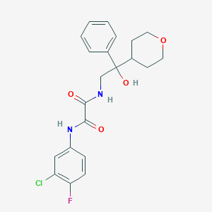 molecular formula C21H22ClFN2O4 B2485536 N-(3-chloro-4-fluorophenyl)-N'-[2-hydroxy-2-(oxan-4-yl)-2-phenylethyl]ethanediamide CAS No. 2034259-63-5