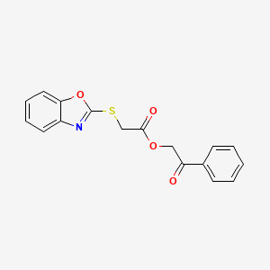molecular formula C17H13NO4S B2485554 2-Oxo-2-phenylethyl 2-(benzo[d]oxazol-2-ylthio)acetate CAS No. 300570-78-9