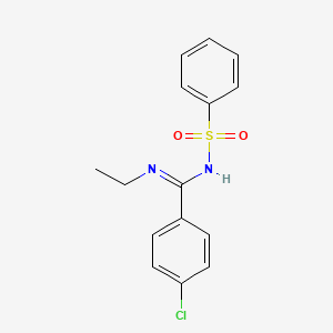 (E)-4-chloro-N-ethyl-N'-(phenylsulfonyl)benzimidamide