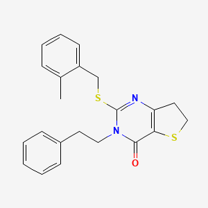 2-((2-methylbenzyl)thio)-3-phenethyl-6,7-dihydrothieno[3,2-d]pyrimidin-4(3H)-one