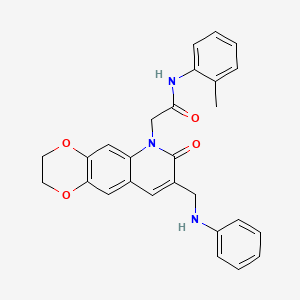 2-[8-(anilinomethyl)-7-oxo-2,3-dihydro[1,4]dioxino[2,3-g]quinolin-6(7H)-yl]-N-(2-methylphenyl)acetamide