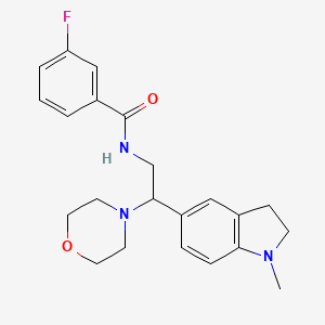 3-fluoro-N-(2-(1-methylindolin-5-yl)-2-morpholinoethyl)benzamide