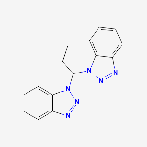 molecular formula C15H14N6 B2485617 1-[1-(1H-1,2,3-Benzotriazol-1-yl)propyl]-1H-1,2,3-benzotriazole CAS No. 111098-66-9