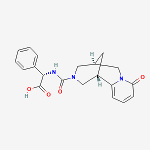 molecular formula C20H21N3O4 B2485633 (S)-2-((1R,5R)-8-oxo-2,3,4,5,6,8-hexahydro-1H-1,5-methanopyrido[1,2-a][1,5]diazocine-3-carboxamido)-2-phenylacetic acid CAS No. 1435803-92-1