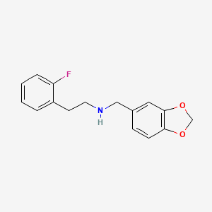 molecular formula C16H16FNO2 B2485650 Benzo[1,3]dioxol-5-ylmethyl-[2-(2-fluoro-phenyl)-ethyl]-amine CAS No. 331970-58-2