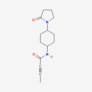 molecular formula C14H20N2O2 B2485652 N-[4-(2-Oxopyrrolidin-1-yl)cyclohexyl]but-2-ynamide CAS No. 2411293-93-9