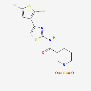 N-(4-(2,5-dichlorothiophen-3-yl)thiazol-2-yl)-1-(methylsulfonyl)piperidine-3-carboxamide