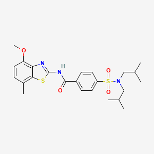 4-[bis(2-methylpropyl)sulfamoyl]-N-(4-methoxy-7-methyl-1,3-benzothiazol-2-yl)benzamide