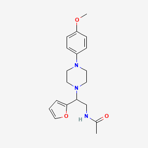 molecular formula C19H25N3O3 B2485704 N-[2-(furan-2-yl)-2-[4-(4-methoxyphenyl)piperazin-1-yl]ethyl]acetamide CAS No. 877647-58-0