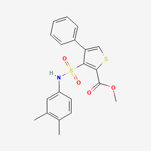 molecular formula C20H19NO4S2 B2485705 Methyl 3-[(3,4-dimethylphenyl)sulfamoyl]-4-phenylthiophene-2-carboxylate CAS No. 895263-51-1
