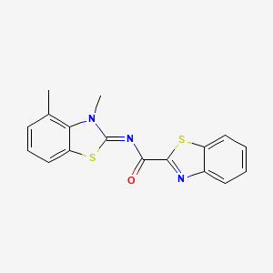 (E)-N-(3,4-dimethylbenzo[d]thiazol-2(3H)-ylidene)benzo[d]thiazole-2-carboxamide