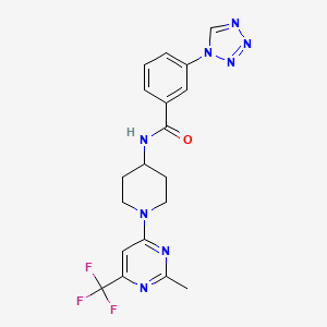 N-(1-(2-methyl-6-(trifluoromethyl)pyrimidin-4-yl)piperidin-4-yl)-3-(1H-tetrazol-1-yl)benzamide
