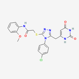 2-((4-(4-chlorophenyl)-5-((2,6-dioxo-1,2,3,6-tetrahydropyrimidin-4-yl)methyl)-4H-1,2,4-triazol-3-yl)thio)-N-(2-methoxyphenyl)acetamide