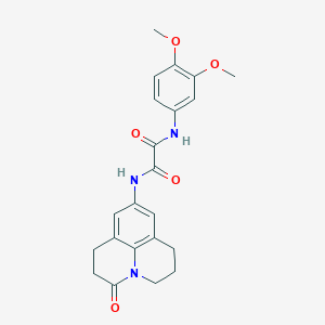 N1-(3,4-dimethoxyphenyl)-N2-(3-oxo-1,2,3,5,6,7-hexahydropyrido[3,2,1-ij]quinolin-9-yl)oxalamide
