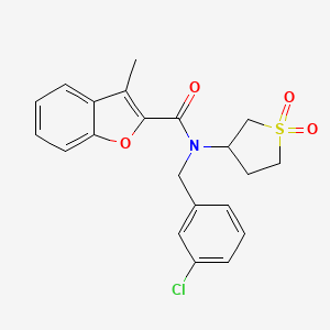 N-(3-chlorobenzyl)-N-(1,1-dioxidotetrahydrothiophen-3-yl)-3-methyl-1-benzofuran-2-carboxamide