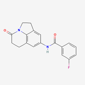 3-fluoro-N-(4-oxo-2,4,5,6-tetrahydro-1H-pyrrolo[3,2,1-ij]quinolin-8-yl)benzamide