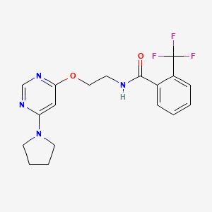 N-(2-((6-(pyrrolidin-1-yl)pyrimidin-4-yl)oxy)ethyl)-2-(trifluoromethyl)benzamide