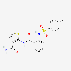 2-[[2-[(4-Methylphenyl)sulfonylamino]benzoyl]amino]thiophene-3-carboxamide