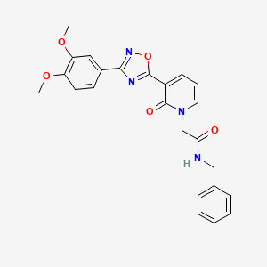 2-(3-(3-(3,4-dimethoxyphenyl)-1,2,4-oxadiazol-5-yl)-2-oxopyridin-1(2H)-yl)-N-(4-methylbenzyl)acetamide