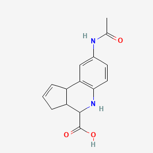 molecular formula C15H16N2O3 B2485734 8-acetamido-3a,4,5,9b-tetrahydro-3H-cyclopenta[c]quinoline-4-carboxylic acid CAS No. 347362-65-6