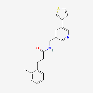 N-((5-(thiophen-3-yl)pyridin-3-yl)methyl)-3-(o-tolyl)propanamide