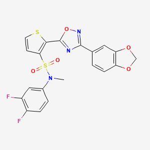 2-[3-(1,3-benzodioxol-5-yl)-1,2,4-oxadiazol-5-yl]-N-(3,4-difluorophenyl)-N-methylthiophene-3-sulfonamide