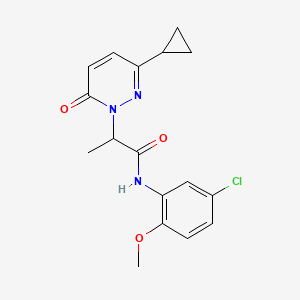 molecular formula C17H18ClN3O3 B2485760 N-(5-chloro-2-methoxyphenyl)-2-(3-cyclopropyl-6-oxo-1,6-dihydropyridazin-1-yl)propanamide CAS No. 2034468-78-3