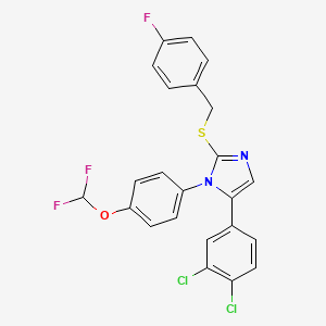 5-(3,4-dichlorophenyl)-1-(4-(difluoromethoxy)phenyl)-2-((4-fluorobenzyl)thio)-1H-imidazole