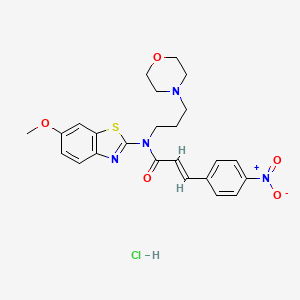 molecular formula C24H27ClN4O5S B2485777 (E)-N-(6-methoxybenzo[d]thiazol-2-yl)-N-(3-morpholinopropyl)-3-(4-nitrophenyl)acrylamide hydrochloride CAS No. 1217195-62-4