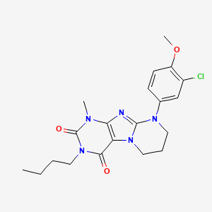 molecular formula C20H24ClN5O3 B2485778 3-butyl-9-(3-chloro-4-methoxyphenyl)-1-methyl-7,8-dihydro-6H-purino[7,8-a]pyrimidine-2,4-dione CAS No. 923469-71-0