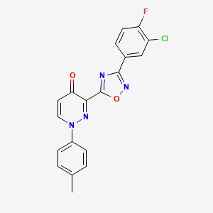 4-cyano-N-[2-(propylsulfonyl)-1,3-benzothiazol-6-yl]benzenesulfonamide