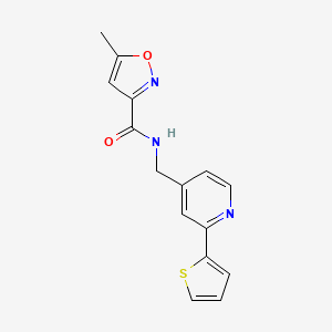 molecular formula C15H13N3O2S B2485793 5-methyl-N-((2-(thiophen-2-yl)pyridin-4-yl)methyl)isoxazole-3-carboxamide CAS No. 2034269-67-3