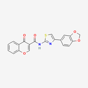 molecular formula C20H12N2O5S B2485794 N-(4-(benzo[d][1,3]dioxol-5-yl)thiazol-2-yl)-4-oxo-4H-chromene-3-carboxamide CAS No. 477551-48-7