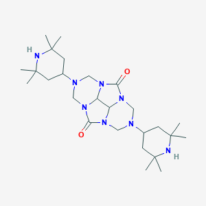 molecular formula C26H46N8O2 B024858 1H,4H,5H,8H-2,3a,4a,6,7a,8a-Hexaazacyclopenta[def]fluorene-4,8-dione, hexahydro-2,6-bis(2,2,6,6-tetramethyl-4-piperidinyl)- CAS No. 109423-00-9