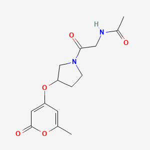 N-(2-(3-((6-methyl-2-oxo-2H-pyran-4-yl)oxy)pyrrolidin-1-yl)-2-oxoethyl)acetamide