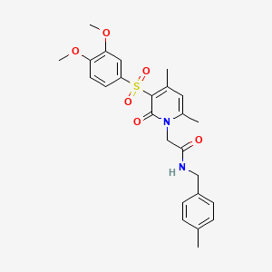 2-(3-((3,4-dimethoxyphenyl)sulfonyl)-4,6-dimethyl-2-oxopyridin-1(2H)-yl)-N-(4-methylbenzyl)acetamide