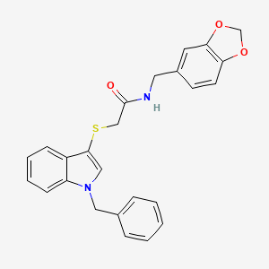 N-(benzo[d][1,3]dioxol-5-ylmethyl)-2-((1-benzyl-1H-indol-3-yl)thio)acetamide