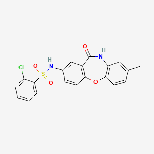 2-chloro-N-(8-methyl-11-oxo-10,11-dihydrodibenzo[b,f][1,4]oxazepin-2-yl)benzenesulfonamide